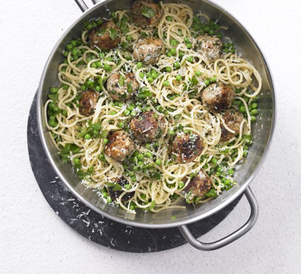 Springtime spaghetti & meatballs