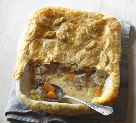 Pheasant, leek & bacon pie