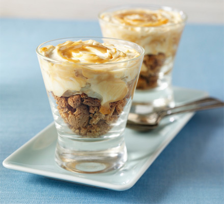 Caramel ripple cheesecake cups