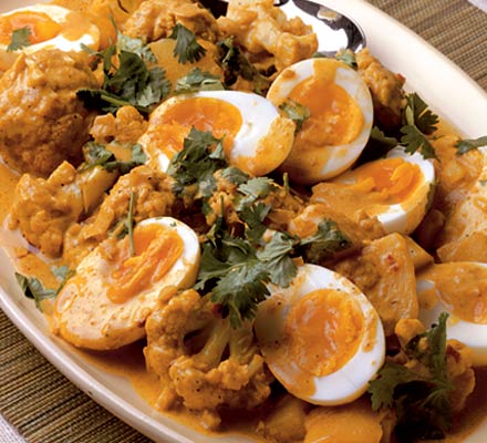Cauliflower, egg & potato curry