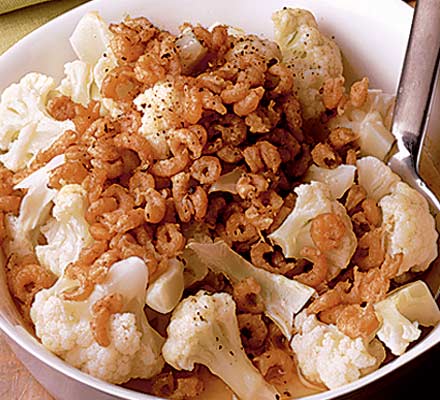 Cauliflower with shrimps