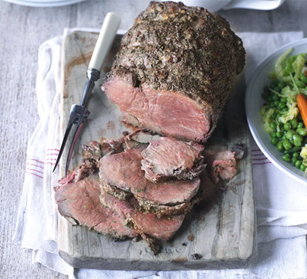 Roast beef with caramelised onion gravy