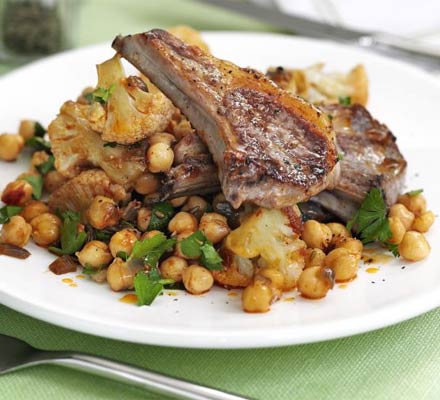 Lamb with spicy chickpeas