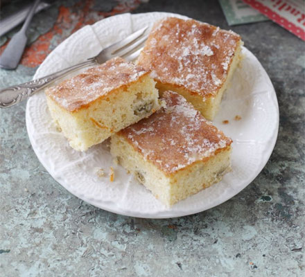 Gooseberry & orange drizzle cake