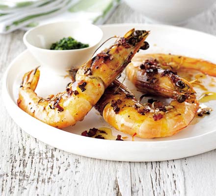 Piri-piri prawns