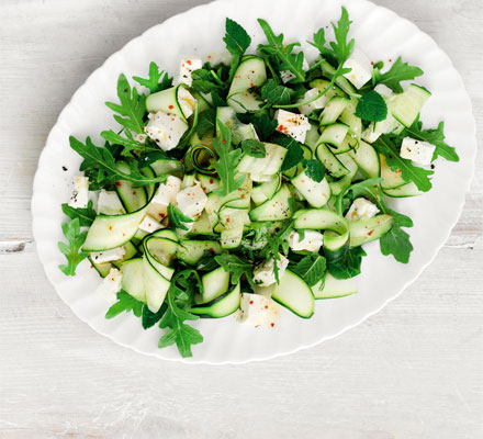 Courgette, feta & mint salad