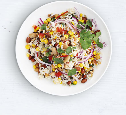 Mixed bean & wild rice salad