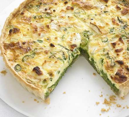 Pea, mint & goat’s cheese quiche