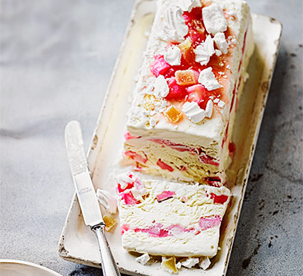 Rhubarb ripple semi-freddo