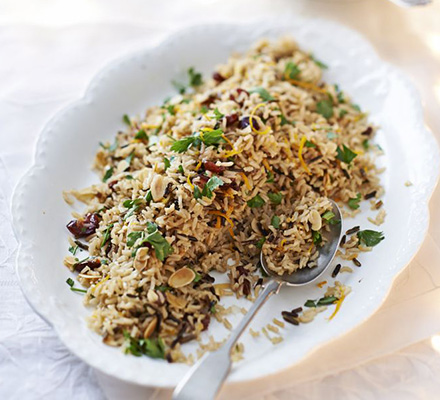 Jewelled wild rice with almonds