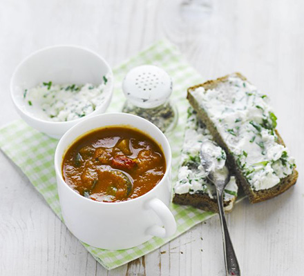 Chunky Mediterranean tomato soup