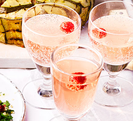 Raspberry & rose spritzers