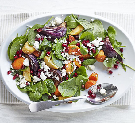 Moroccan pomegranate & roast veg salad