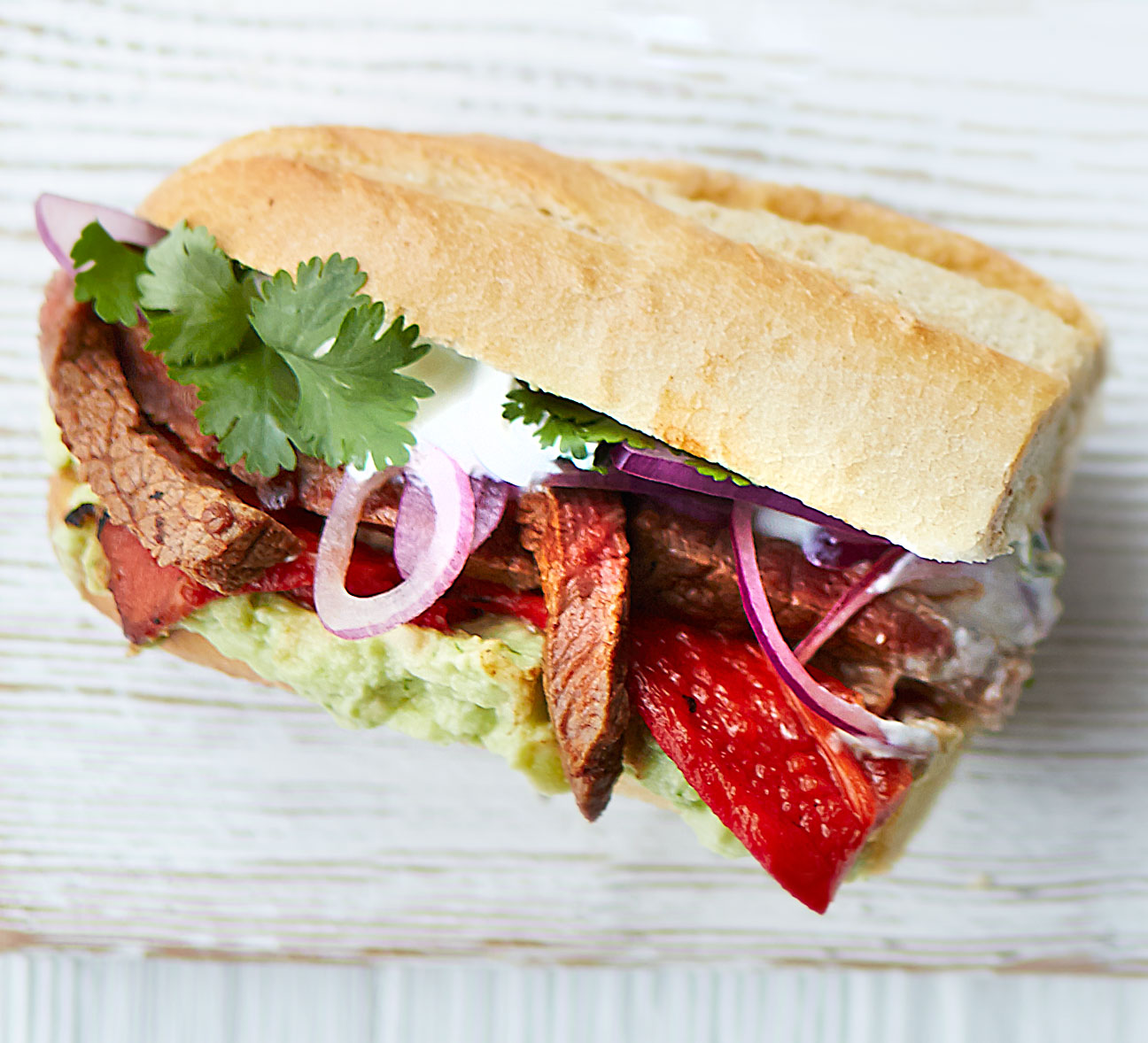 Sizzled chipotle steak sarnies