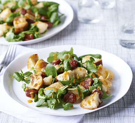 Smoked haddock & chorizo salad