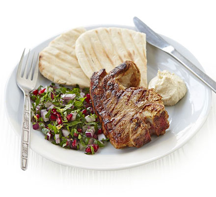 Spiced lamb chops & herb salad