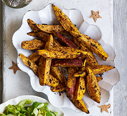 Spiced sweet potato wedges