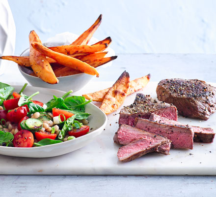 Steak & sweet potato chips