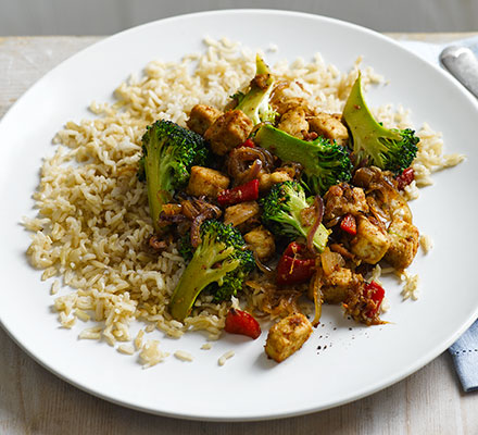 Stir-fry with broccoli & brown rice