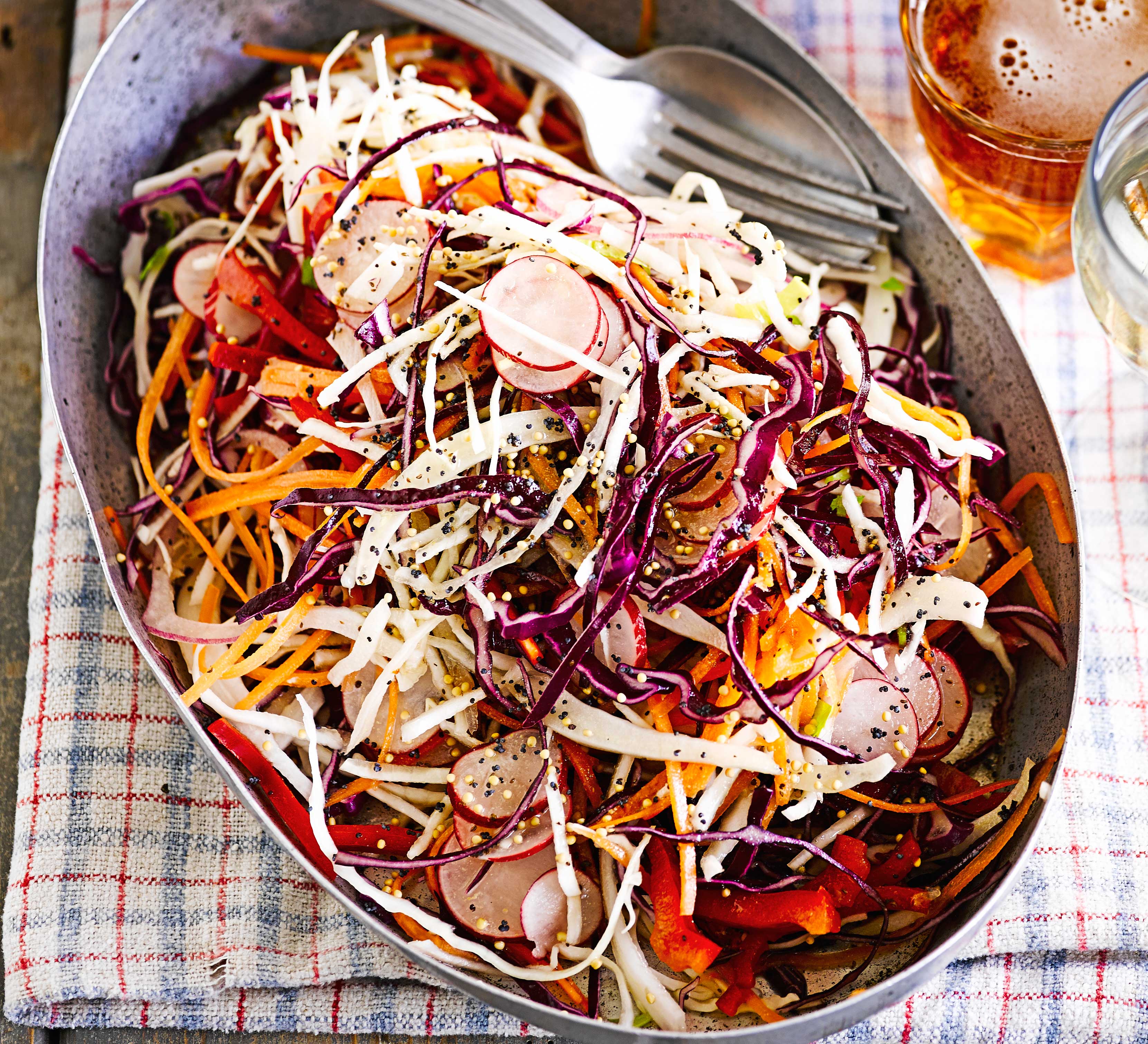 Sweet & sour rainbow slaw