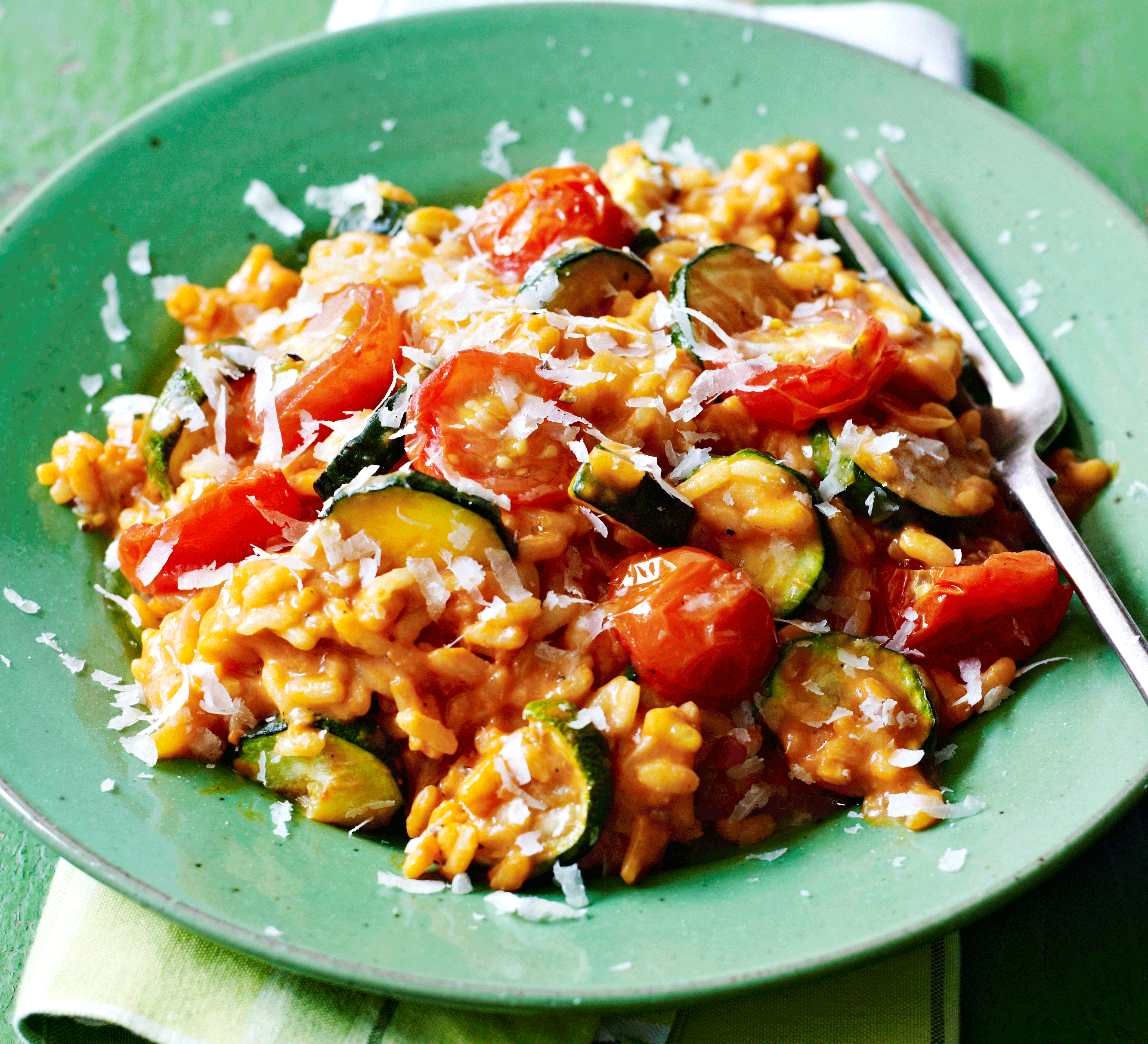 Tomato & courgette risotto