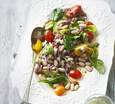 Tomato salad with sizzled chorizo vinaigrette