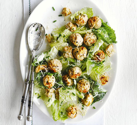 Turkey meatball Caesar salad