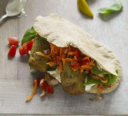 Veggie kofta pittas with pick & mix sides