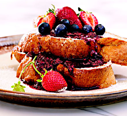 Buttermilk French toast with fresh berry compote