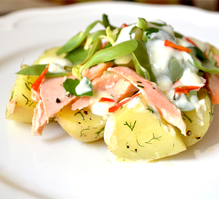 Warm Salmon Salad with Watercress