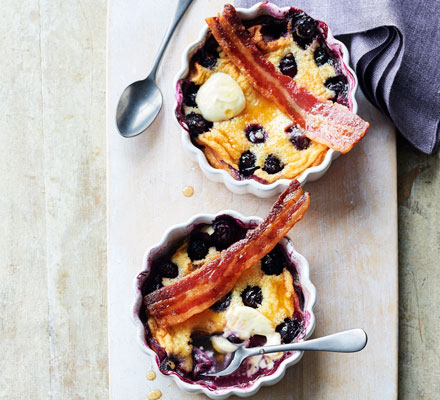 Blueberry brunch clafoutis