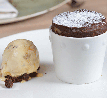 Classic chocolate soufflé