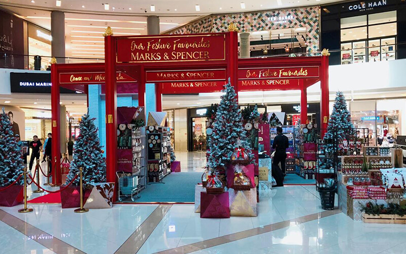 Highland Tochi træ tyfon Marks & Spencer's Christmas pop-up returns to Dubai Marina Mall
