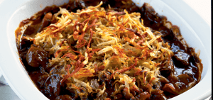 Beef pie with crisp potato crust
