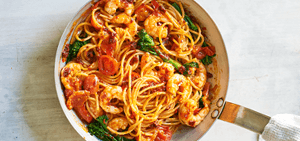 Prawn & harissa spaghetti