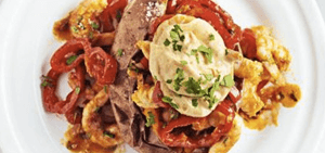 Sweet jacket potato with piri-piri prawns