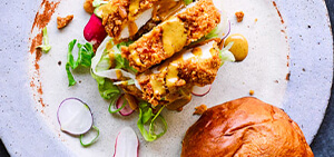 Chicken katsu curry burger