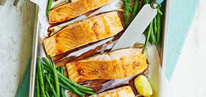 Teriyaki salmon & green beans