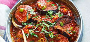West Indian spiced aubergine curry