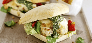Italian-style chicken burger & chips