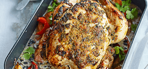One-pan jerk roast chicken