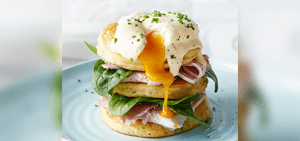 Eggs Benedict pancakes