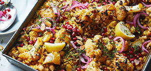 Harissa cauliflower pilaf