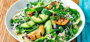 Mint & basil griddled peach salad