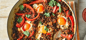 Smoky beans & baked eggs