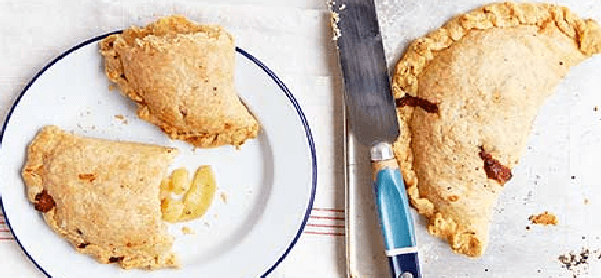 Cheese, apple & potato pasties