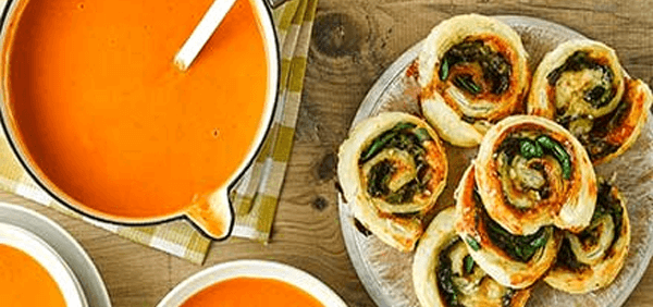 Cheese, Marmite & spinach pinwheels