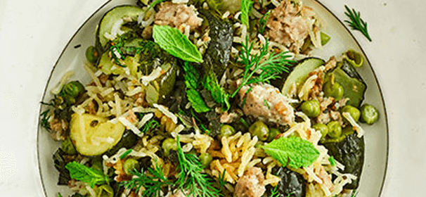 Easy sausage & courgette pilaf