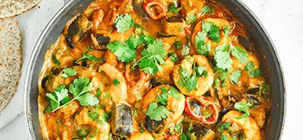 Prawn & aubergine curry