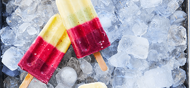 Rainbow fruit lollies